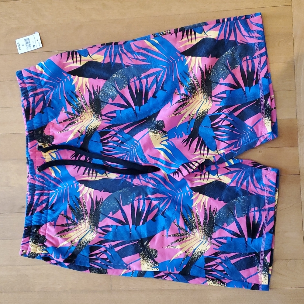 Mens RF Brand French Terry Pull On Jogger Shorts Size Med NWT Tropical